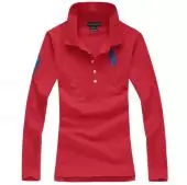 new polo ralph lauren t-shirt manches longues pour femmes red